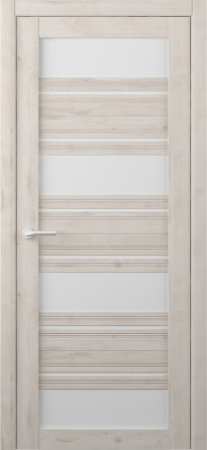 Межкомнатная дверь Albero Монтана Soft Touch Кремовый 600мм Lacobel белый